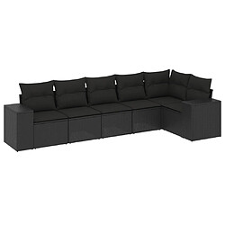 Maison Chic Ensemble Tables et chaises d'extérieur 6pcs avec coussins,Salon de jardin noir résine tressée -GKD759986