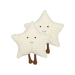 Beliani Lot de 2 coussins STARFRUIT 40 x 40 cm Unicolore Blanc cassé