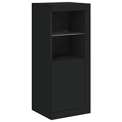 Avis Maison Chic Commode Buffet - Meuble de rangement avec lumières LED noir 41x37x100 cm -GKD89989