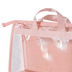 Organisateur De Sac à Main Pour Garde-robe Contenant De Rangement Transparent Rose L pas cher