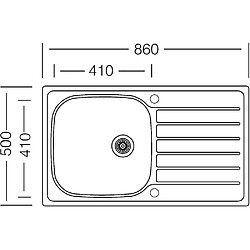 Acheter Respekta DALLAS86X50 Évier en acier inoxydable 86 cm