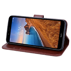 Acheter Wewoo Housse Coque Étui en cuir avec rabat horizontal relief Rose fentes pour cartes et porte-cartes Xiaomi Redmi 7A Marron