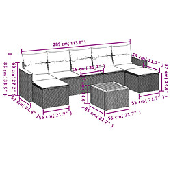 Avis Maison Chic Salon de jardin 8 pcs avec coussins | Ensemble de Table et chaises | Mobilier d'Extérieur noir résine tressée -GKD51861