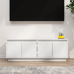 Maison Chic Meuble TV scandinave - Banc TV pour salon Blanc 110x34x40 cm Bois de pin massif -MN41697