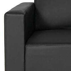 Mendler Fauteuil salon /club / lounge Lyon, simili-cuir ~ noir pas cher