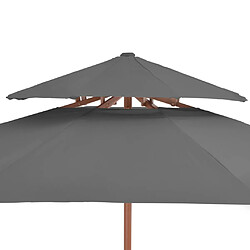 Helloshop26 Parasol double avec mât en bois 270 cm anthracite 02_0008439 pas cher