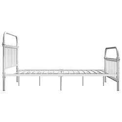 Avis vidaXL Cadre de lit sans matelas blanc métal 120x200 cm