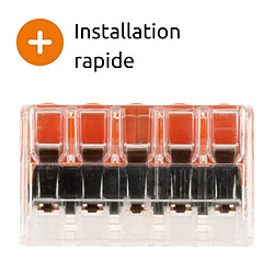 Acheter Borne de raccordement S221 Compact - Connexion rapide - 5 conducteurs avec leviers 4mm² - orange - Wago