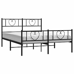 Avis Maison Chic Lit adulte - Lit simple Cadre de lit métal avec tête de lit/pied de lit,Structure du lit Contemporain pour chambre noir 160x200 cm -MN77683