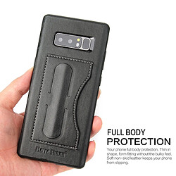 Wewoo Coque noir pour Samsung Galaxy Note 8 pleine couverture étui de protection en cuir avec titulaire et fente Fierre Shann carte