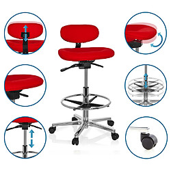 Siège technique / Tabouret technique / Tabouret à roulettes WORK MF, foncé hjh OFFICE