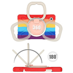 Coque en TPU + Silicone hybride avec béquille rotative à 360° Rouge coloré pour votre Samsung Galaxy Tab A7 Lite 8.7 pouces