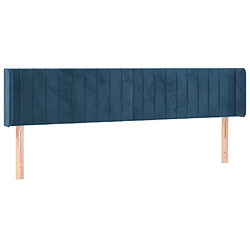 Avis Maison Chic Tête de lit scandinave à LED,meuble de chambre Bleu foncé 183x16x78/88 cm Velours -MN31546