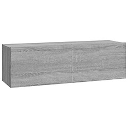 Maison Chic Ensemble de meubles TV 4 pcs | Banc TV Moderne pour salon | Meuble de Rangement - Sonoma gris Bois d'ingénierie -MN71126 pas cher