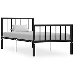 vidaXL Cadre de lit sans matelas noir métal 90x200 cm