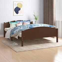 vidaXL Cadre de lit sans matelas marron foncé pin massif 140x200 cm