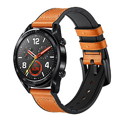 Bracelet en cuir véritable 22mm marron clair pour votre Huawei Watch GT 2/1/Honor Magic