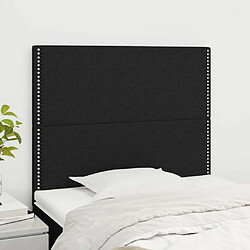 Maison Chic Lot de 2 Têtes de lit design pour chambre - Décoration de lit Noir 90x5x78/88 cm Tissu -MN51745