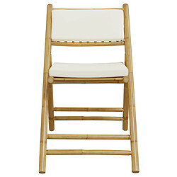 Acheter vidaXL Chaises de bistro pliantes lot de 2 et coussins blanc crème