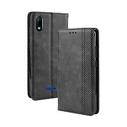 Wewoo Coque Étui en cuir à boucle magnétique avec rétro pour Texture horizontale Wiko Y60 support et fentes cartes et cadre photo Noir