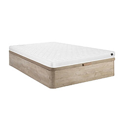 Vente-Unique Ensemble 140 x 190 cm sommier coffre naturel clair + matelas mousse ép.15cm - DANAE II de YSMÉE