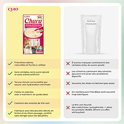 INABA Churu - Friandises pour Chats en purée au Thon & Saumon - 4 Tubes x 14g - Délicieux Snacks pour Félins - Texture Lisse et Onctueuse - Nourriture pour Chats pas cher