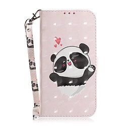 Etui en PU impression de motifs décor de points lumineux panda et coeurs pour votre Huawei P30 Lite/Nova 4e