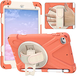 Coque en TPU + Silicone avec béquille pivotante et porte-stylo orange pour votre Apple iPad Mini 4/Mini (2019) 7.9 pouces