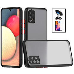 PHONECARE Kit Coque Anti Choque Caméra Protection + Film 5D Full Cover + Support Magnétique de Voiture Samsung Galaxy A23 5G - Noir