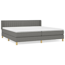 Maison Chic Lit Adulte - Lit simple Lit à sommier tapissier avec matelas moelleux - Meuble de Chambre - Gris foncé 200x200cm Tissu -MN23824