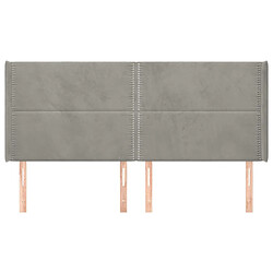 Avis Maison Chic Tête de lit scandinave avec oreilles,meuble de chambre Gris clair 203x16x118/128 cm Velours -MN19742