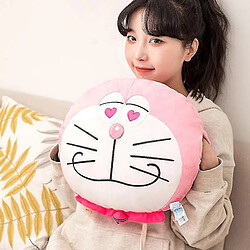 Universal 34cm kawaii doraemon moelleuse oreiller main chauffeur en peluche moelleux coussin de chat mignon (rose)