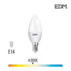 Edm Ampoule LED E14 5W Bougie équivalent à 35W - Blanc Naturel 4000K