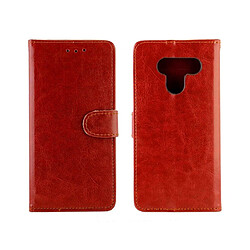 Wewoo Housse Coque Etui à rabat horizontal pour LG Q60 / K50 avec texture Crazy Horseavec porte-carte et emplacements cartesportefeuille et cadre photo Marron