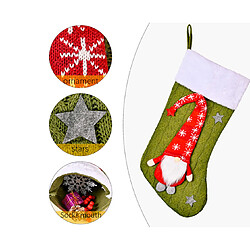 Acheter C31 3PCS Décoration de Noël Chaussettes tricotées Rudolph Noël Stocking Jour de Noël Cadeau Home Cheminée Décoration