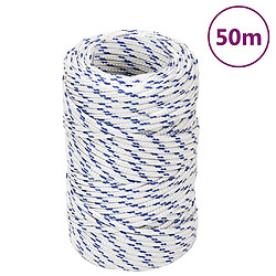 vidaXL Corde de bateau Blanc 2 mm 50 m Polypropylène