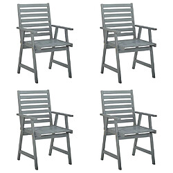 vidaXL Chaises à manger d'extérieur lot de 4 Gris bois massif acacia