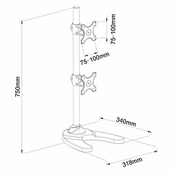 Avis Kimex Support de bureau pour 2 écrans moniteurs PC 13"-27"