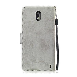 Avis Wewoo Housse Coque Pour Nokia 2.2 Retro Horizontal Etui en cuir PU avec fentes cartes et support Gris