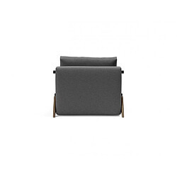 Acheter Inside 75 Fauteuil convertible lit 90 cm ILB 500 chêne fumé tissu Mahoga Seal Grey