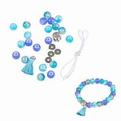 Paris Prix Kit Bracelet 21 Perles Verres 0,8cm Bleu Turquoise