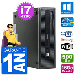 PC HP EliteDesk 800 G1 Core i7-4790 RAM 16Go Disque Dur 500Go Windows 10 Wifi - Occasion