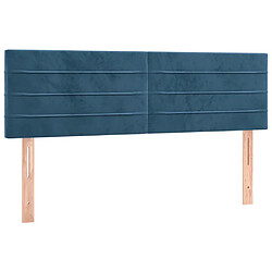 vidaXL Têtes de lit 2 pcs Bleu foncé 72x5x78/88 cm Velours