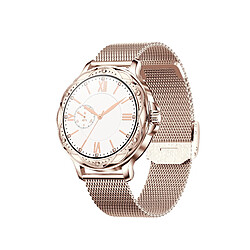 INF Montre intelligente avec fréquence cardiaque, podomètre, calories, étanche IP67 PinkGold