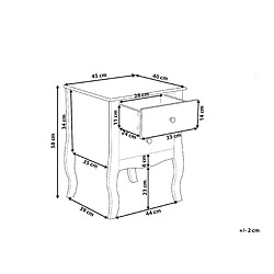 Beliani Table de chevet blanche 2 tiroirs LANE