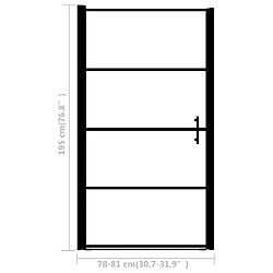 Acheter vidaXL Porte de douche verre trempé dépoli 81x195 cm noir