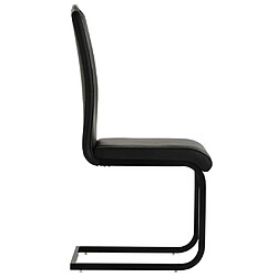 Acheter Maison Chic Lot de 2 Chaises à manger cantilever| Chaises de salle à manger cuisine noir similicuir -GKD20191