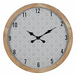 BigBuy Home Horloge Murale Blanc Naturel Bois Verre 60 x 60 x 6,5 cm