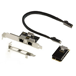 Kalea-Informatique Carte Mini PCI EXPRESS (MiniPCIE) - 2 PORTS RJ45 LAN GIGABIT ETHERNET - CHIPSET INTEL I350 - mPCIe NIC 10 / 100 / 1000