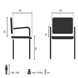 Acheter Chaise de conférence / chaise visiteur / chaise SOMOS V PU noir hjh OFFICE